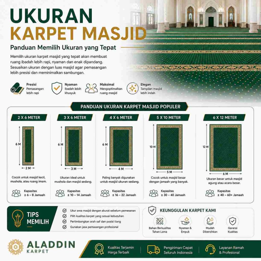 Ukuran Karpet Masjid Yang Sesuai Untuk Berbagai Ruang Ibadah